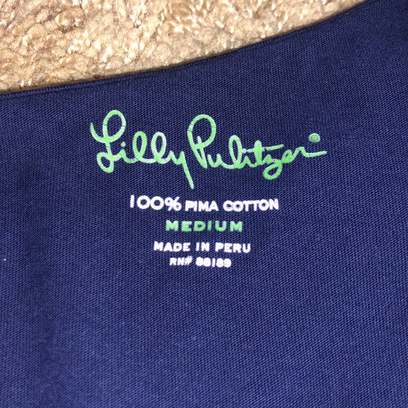 Lilly Pulitzer Navy One Shoulder ruffle top - Picture 3 of 3